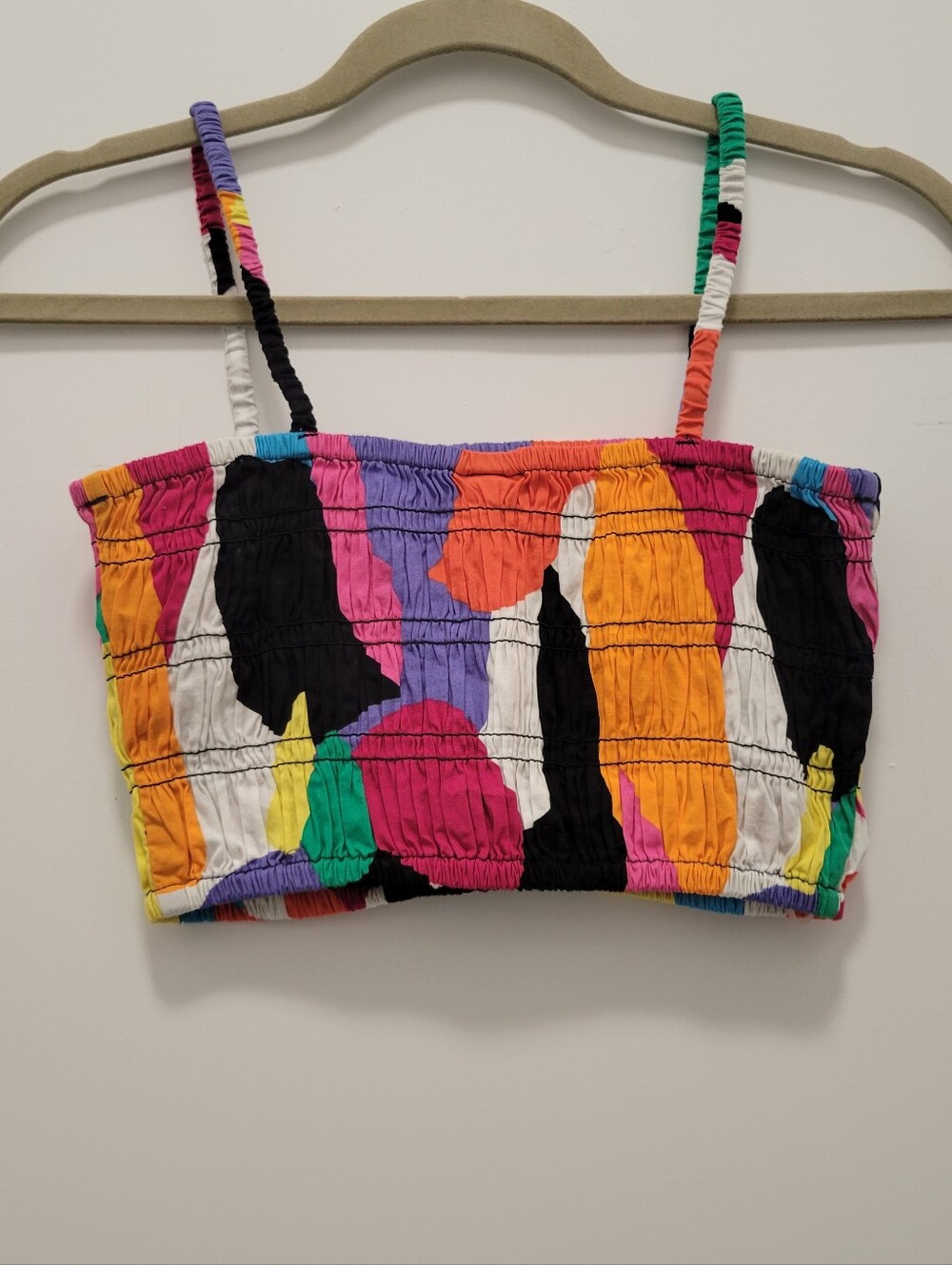 a new day Multicolor Bandeau Top- Orange, Purple, Green